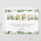 Carte De Remerciements Animaux de la jungle mignons Safari Verdure 1er An (Devant)