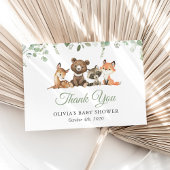 Carte De Remerciements Animaux des bois, Forêt, Un sauvage, Baby shower