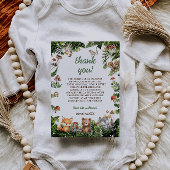 Carte De Remerciements Animaux rustiques mignons de verdure Baby Shower M