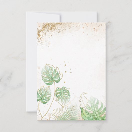 Carte De Remerciements Animaux Safari Baby shower de verdure tropicale (Dos)