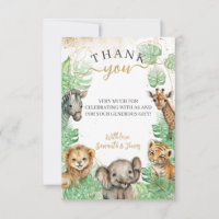 Animaux Safari Baby shower de verdure tropicale