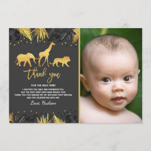 Carte De Remerciements Animaux sauvages d'une d'anniversaire jungle de