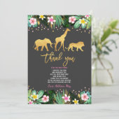 Carte De Remerciements Animaux sauvages d'une d'anniversaire jungle de (Debout devant)