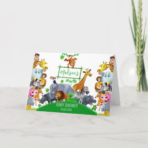 Carte De Remerciements Animaux Wild One Jungle verdure safari hiver