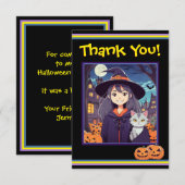 Carte De Remerciements Anime Witch (Devant / Derrière)