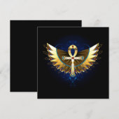 Carte De Remerciements Ankh or avec ailes (Devant / Derrière)