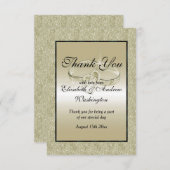 Carte De Remerciements Anneaux Mariages romantiques, Mariage Parties scin (Devant / Derrière)