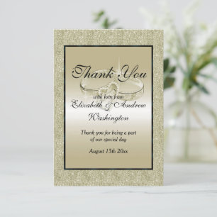 Carte De Remerciements Anneaux Mariages romantiques, Mariage Parties scin