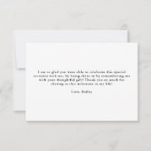 Carte De Remerciements Année de la classe de superposition en gras (Dos)