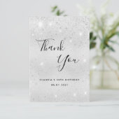Carte De Remerciements Anniversaire 50 paillettes argentées (Debout devant)