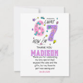 Carte De Remerciements Anniversaire arc-en-ciel 7 ans | “J'avais 6 ans, m (Devant)