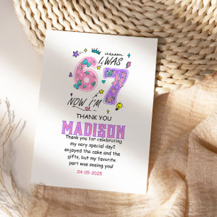 Carte De Remerciements Anniversaire arc-en-ciel 7 ans   “J'avais 6 ans, m