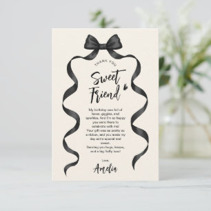 Carte De Remerciements Anniversaire au Ruban Noir