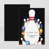 Carte De Remerciements Anniversaire Bowling des Petits Cute Kids (Devant / Derrière)