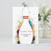 Carte De Remerciements Anniversaire Bowling Rétro Fantaisiste (Debout devant)