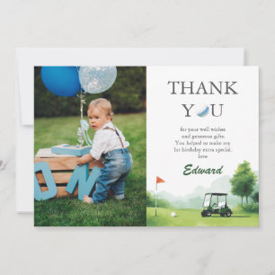 Carte De Remerciements Anniversaire Buggy de golf à l'aquarelle Par-Tee