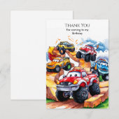 Carte De Remerciements Anniversaire camion monstre de la route magique (Devant / Derrière)