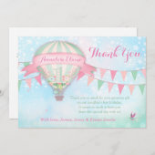 Carte De Remerciements Anniversaire chaud de ballon à air de (Devant / Derrière)