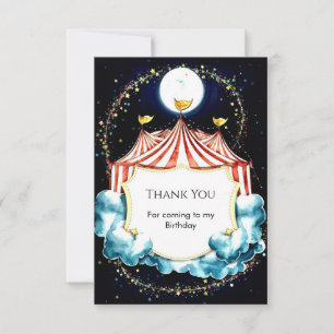 Carte De Remerciements Anniversaire Cirque Pastel Enfants