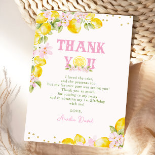 Carte De Remerciements Anniversaire Citron Floral