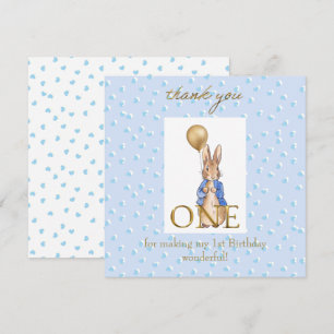 Carte De Remerciements Anniversaire classique de lapin d'un an