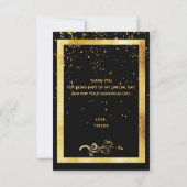 Carte de remerciements anniversaire confetti en or (Dos)