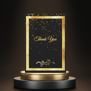Carte de remerciements anniversaire confetti en or