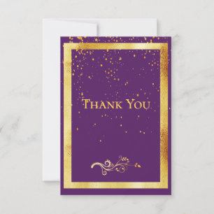Carte de remerciements anniversaire confetti en or