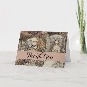 Carte De Remerciements Anniversaire d'Alice Fête d'Anniversaire du Lapin