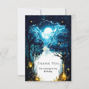 Carte De Remerciements Anniversaire dans le Bois Enchanté des Enfants