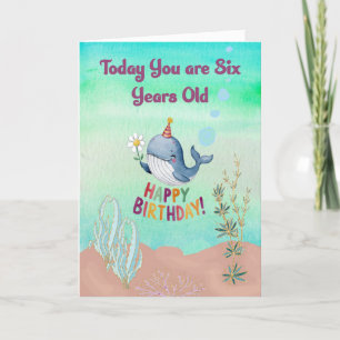 Carte De Remerciements Anniversaire de 6 ans avec Big Fish