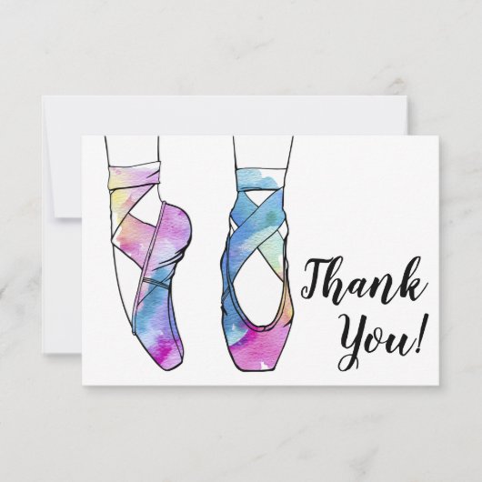 Carte De Remerciements Anniversaire de ballet de ballerine (Devant)