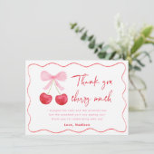 Carte De Remerciements Anniversaire de Cerisier de Bow Rose (Debout devant)