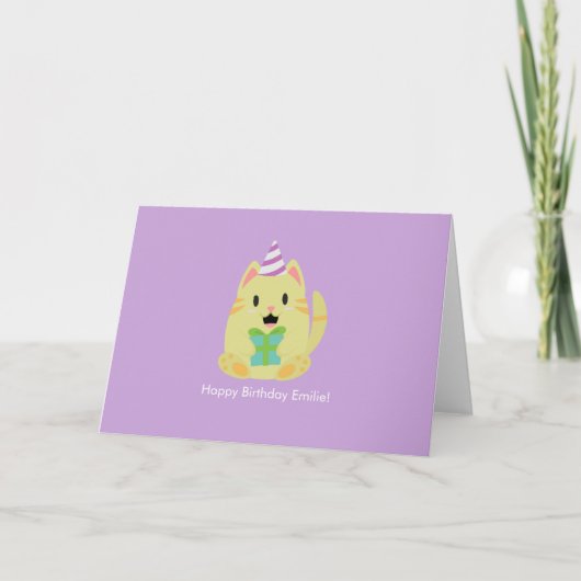 Carte De Remerciements Anniversaire de Chat Mignon (Devant)