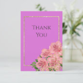 Carte De Remerciements  Anniversaire de Confetti Floral & Parties scintil (Debout devant)