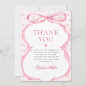 Carte De Remerciements Anniversaire de Coquette Pink Bow (Devant)