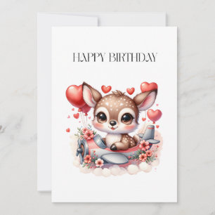 Carte De Remerciements Anniversaire de Deer Pilot