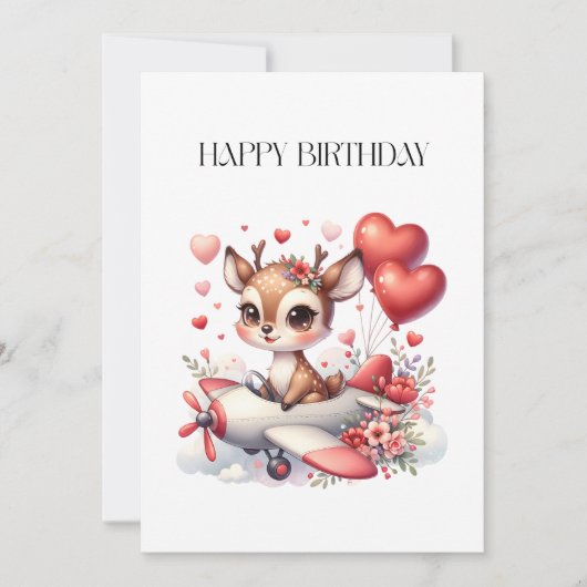 Carte De Remerciements Anniversaire de Deer Pilot (Devant)