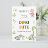Carte De Remerciements anniversaire de Dino-mite (Debout devant)