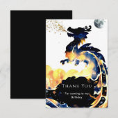 Carte De Remerciements Anniversaire de dragon amusant mythique (Devant / Derrière)