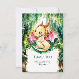 Carte De Remerciements Anniversaire de dragon mignon mystique