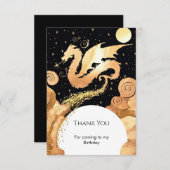 Carte De Remerciements Anniversaire de Dragon Simple Enchanted (Devant / Derrière)