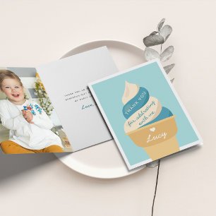 Carte De Remerciements Anniversaire de enfant de crème glacée Blueberry