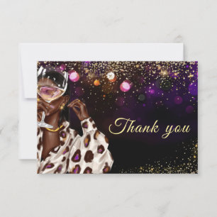 Carte De Remerciements Anniversaire de femme afro-américaine