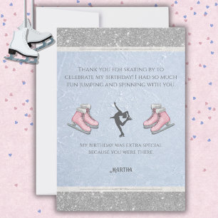 Carte De Remerciements Anniversaire de Glace à Paillettes Argentées Brill