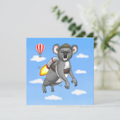 Carte De Remerciements Anniversaire de Koala Fusée (Debout devant)