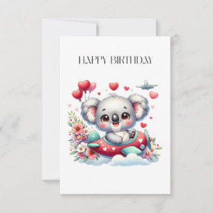 Carte De Remerciements Anniversaire de Koala Pilote