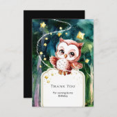 Carte De Remerciements Anniversaire de la Chouette forestière simple (Devant / Derrière)