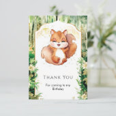 Carte De Remerciements Anniversaire de la mignonne écureuil à l'aquarelle (Debout devant)