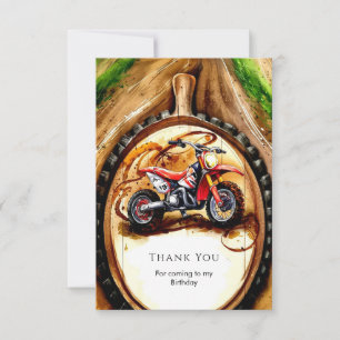 Carte De Remerciements Anniversaire de la moto magique colorée